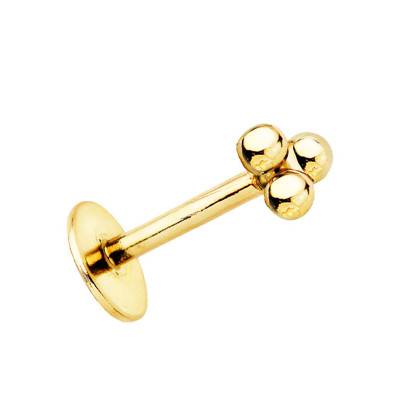 750/1000 Yellow Gold Golden Bead Single Stud Earring - Lumiosa
