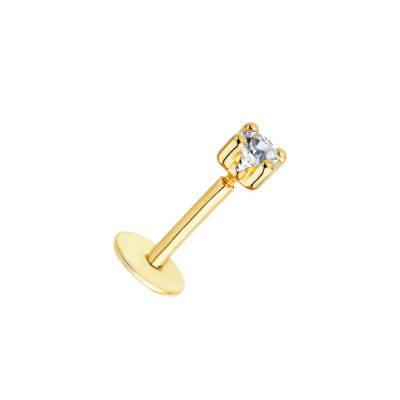 1 750/1000 Yellow Gold & Cubic Zirconia Earring - Lumiosa