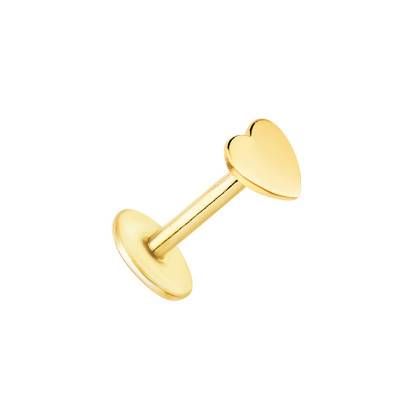 Piercing Oreille Coeur, Or Jaune 750 - Lumiosa
