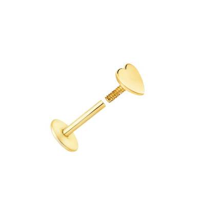 750 Yellow Gold Heart Stud Earrings - Lumiosa