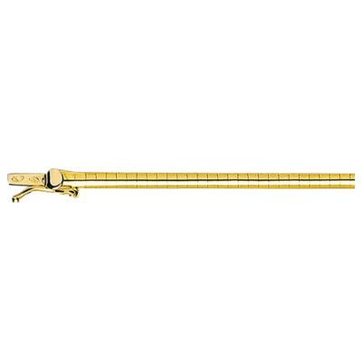 750 Yellow Gold Domed Omega Chain, Length 45 cm, Width 2 mm to 5 mm - Manillon