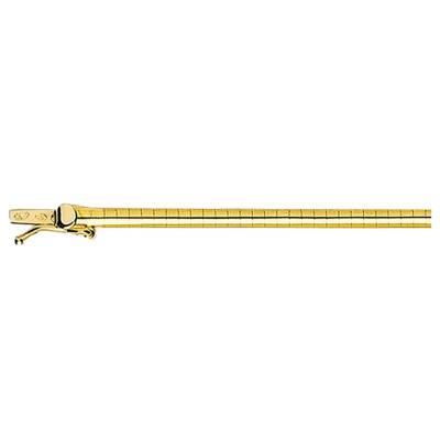 Chaîne Maille Omega Bombée Creuse, Or Jaune 750, Longueur 40 cm, Largeur 3,00 mm à 5,00 mm - Manillon