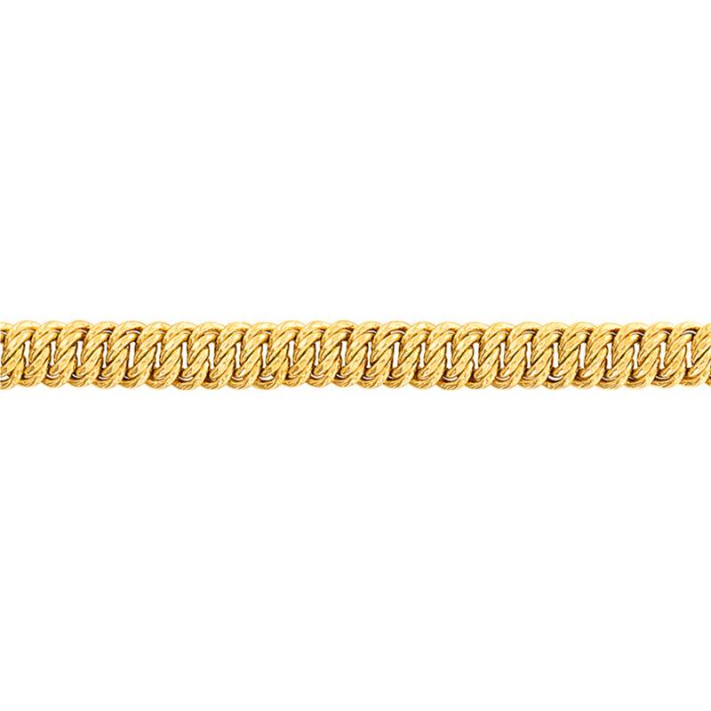 Yellow Gold-Plated Flat Curb Bracelet, Length 18 cm - Manillon