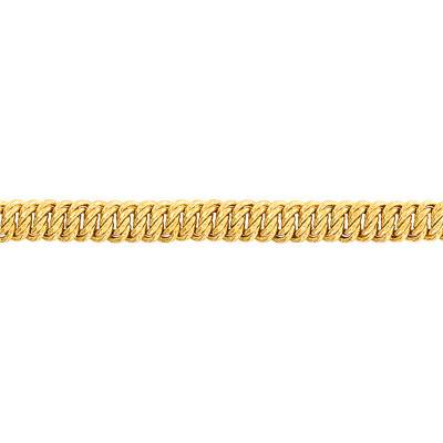 750 Yellow Gold American Link Chain Bracelet, Length 18 cm, Width 7 mm to 19 mm - Manillon