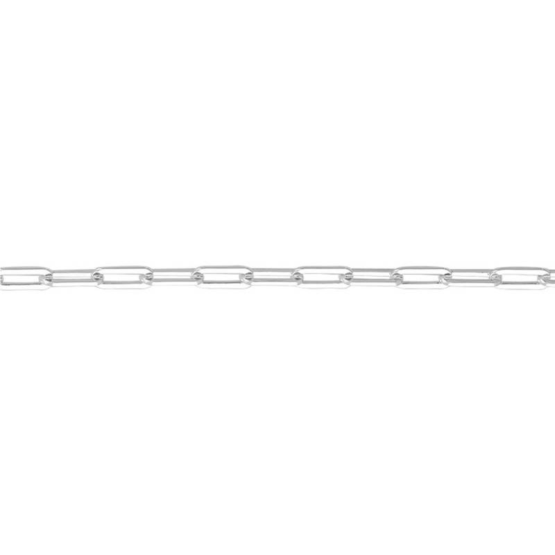 925 Silver Rectangular Link Chain Bracelet, 18 cm Length, 3.50 mm Width - Manillon