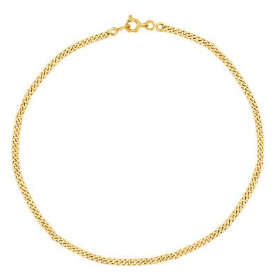 Bracelet Gourmette, Or Jaune 375, Longueur 22 cm, Largeur 1,20 mm à 2,10 mm - Manillon