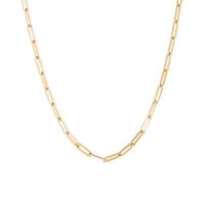 Chaine Maille Rectangle, Or Jaune 750, Longueur 45 cm, Largeur 3.5 mm - Manillon