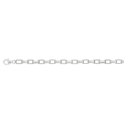 Silver Rectangular Cable Chain, 45 cm - Manillon