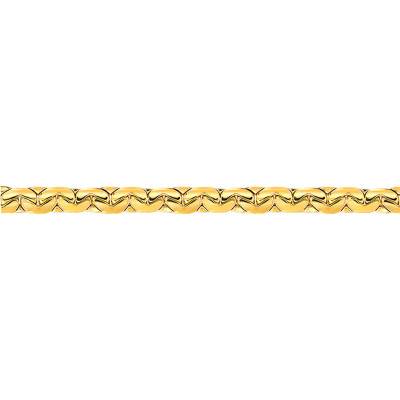 18K Yellow Gold Flat Bean Link Bracelet, Length 20 cm - Manillon