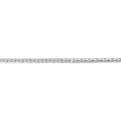 Rhodium-Plated 925 Silver Coffee Bean Chain Bracelet, Length 18 cm, Width 4 mm and 5 mm - Manillon