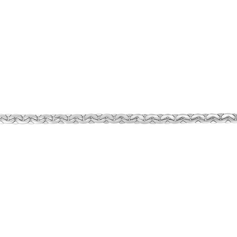 Rhodium-Plated 925 Silver Coffee Bean Chain Bracelet, Length 18 cm, Width 4 mm and 5 mm - Manillon
