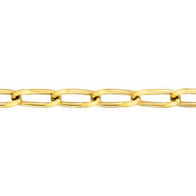 750/1000 Yellow Gold Oval Link Chain Bracelet, 5 mm Width, 20 cm Length - Manillon
