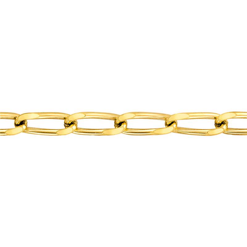 750/1000 Yellow Gold Oval Link Chain Bracelet, 5 mm Width, 20 cm Length - Manillon