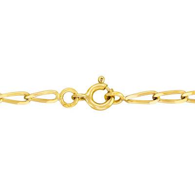 750/1000 Yellow Gold Oval Link Chain Bracelet, 5 mm Width, 20 cm Length - Manillon