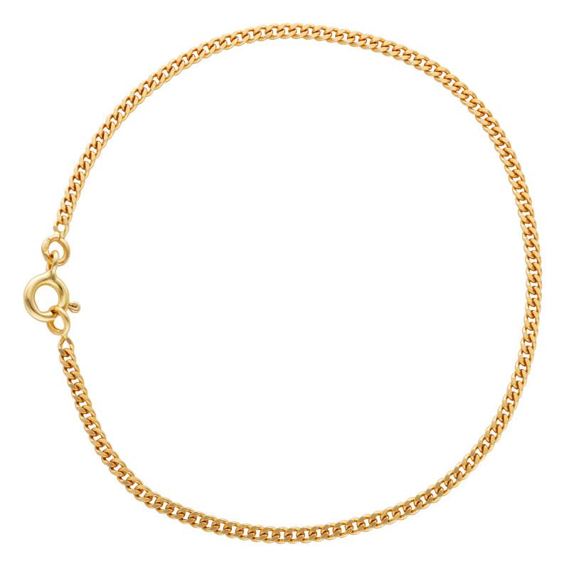 Yellow 750/1000 Gold Curb Chain Bracelet, Length 17 cm, Width 0.80 mm to 3.40 mm - Manillon