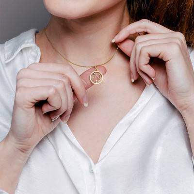 Collier Constellation Balance en Or Jaune 750 & Diamants 0,17 ct, Longueur 42 cm - Aurora