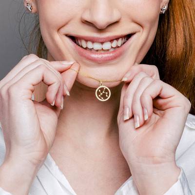 Collier Constellation Sagittaire en Or Jaune 750 & Diamants 0,17 ct, Longueur 42 cm - Aurora