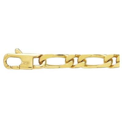 Bracelet Maille Cheval Alternée, Or Jaune 750, Longueur 18 cm - Manillon