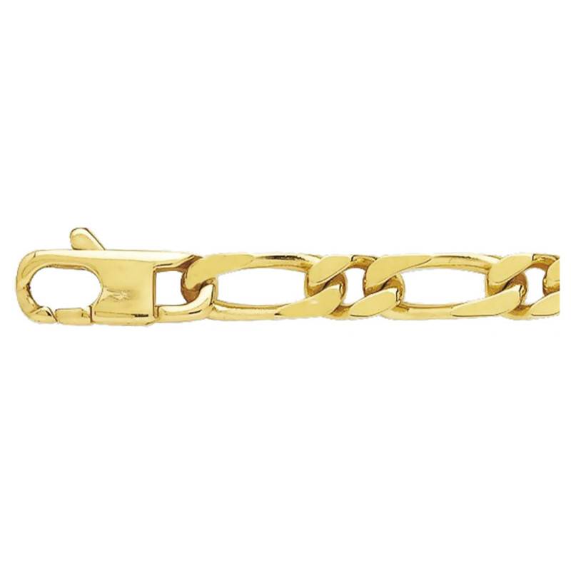 750/1000 Yellow Gold Alternating Oval Link Chain Bracelet, 18 cm - Manillon