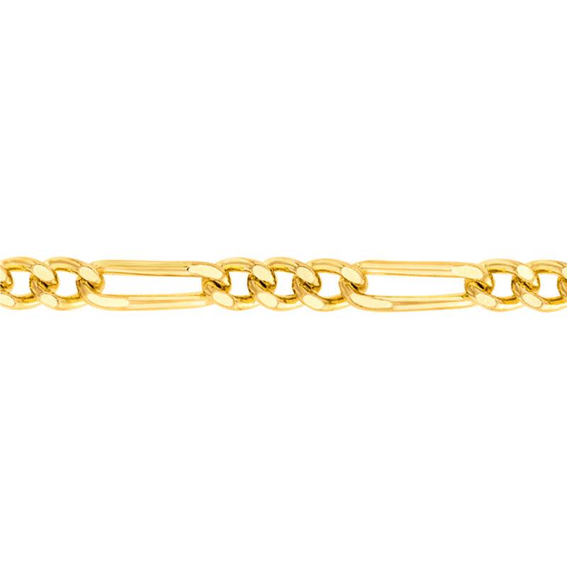 750 Yellow Gold Triple Alternating Oval Link Chain Bracelet, 23 cm Length, 1,40 mm to 6 mm Width - Manillon