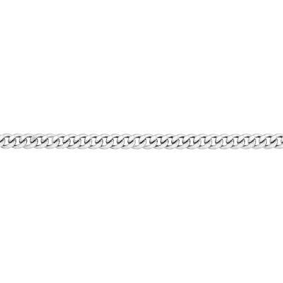 Bracelet Gourmette, Or Blanc 750, Longueur 16 cm, Largeur 1,00 mm à 2,40 mm - Manillon