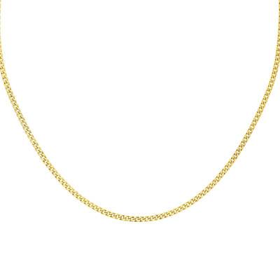 Chaîne Gourmette, Or Jaune 375, Longueur 45 cm à 50 cm, Largeur 1,70 mm - Manillon