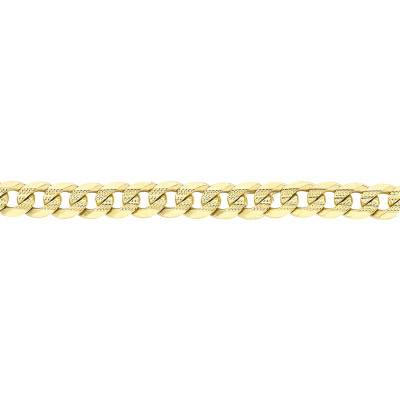 Chaîne Gourmette à Motifs en Or Jaune 375, Longueur 45 cm, Largeur 5,50 mm - Manillon