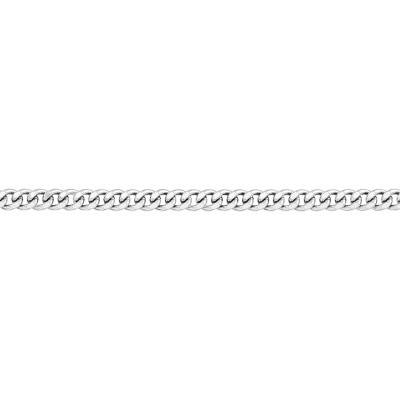 Bracelet Gourmette, Or Blanc 375, Longueur 22 cm, Largeur 1,00 mm à 1,80 mm - Manillon