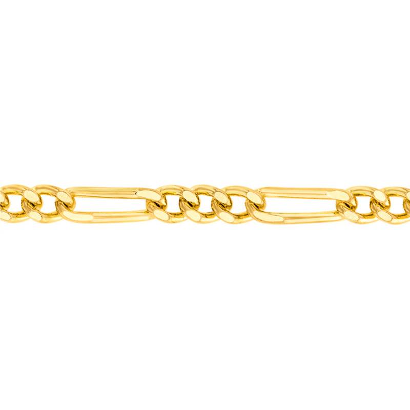 Yellow Gold 750 Triple Alternating Oval Link Chain Bracelet, 19 cm Length, Width from 1.40 mm to 6 mm - Manillon