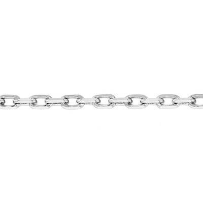 Bracelet Maille Forçat Diamantée, Or Blanc 750, Longueur 18 cm, Largeur 1,40 mm - Manillon