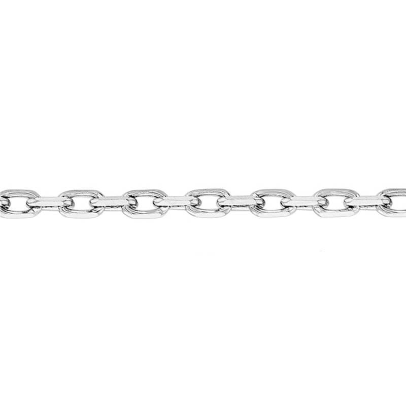 18K White Gold Diamond-Cut Cable Chain Bracelet, 18 cm, 1.40 mm - Manillon