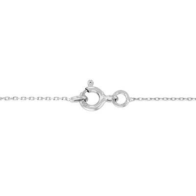 Bracelet Maille Forçat Diamantée, Or Blanc 750, Longueur 18 cm, Largeur 1,40 mm - Manillon