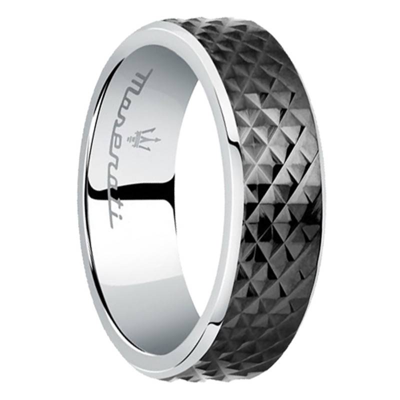 Silver & Black Stainless Steel Ring - JM422AVD11 - Maserati
