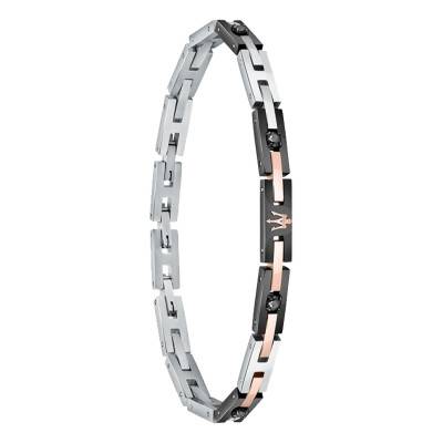 Bracelet Acier Rosé et Zircons Noirs, Longueur 22 cm - JM422ATJ09 - Maserati