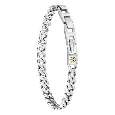 Silver Stainless Steel Curb Chain Bracelet, 22 cm - JM422AVD09 - Maserati