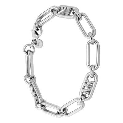 Platinum-Plated MK Statement Link Women's Bracelet 19 cm - Michael Kors