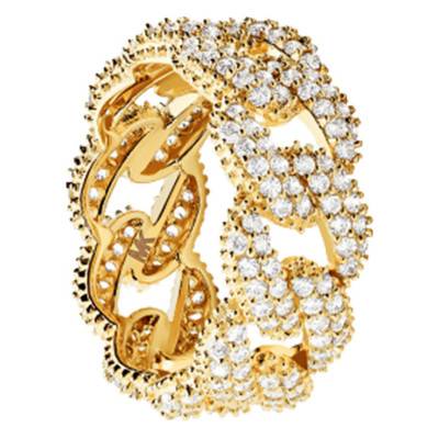 Bague Statement Link plaqué or jaune et zircons - Michael Kors