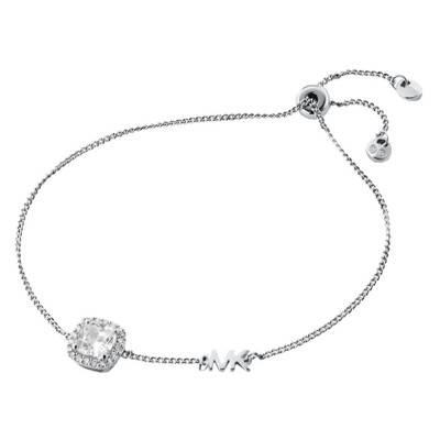 Kors Brilliance 925/1000 Rhodium-Plated Silver & Cubic Zirconia Bracelet, Adjustable Length 21.6 cm - Michael Kors