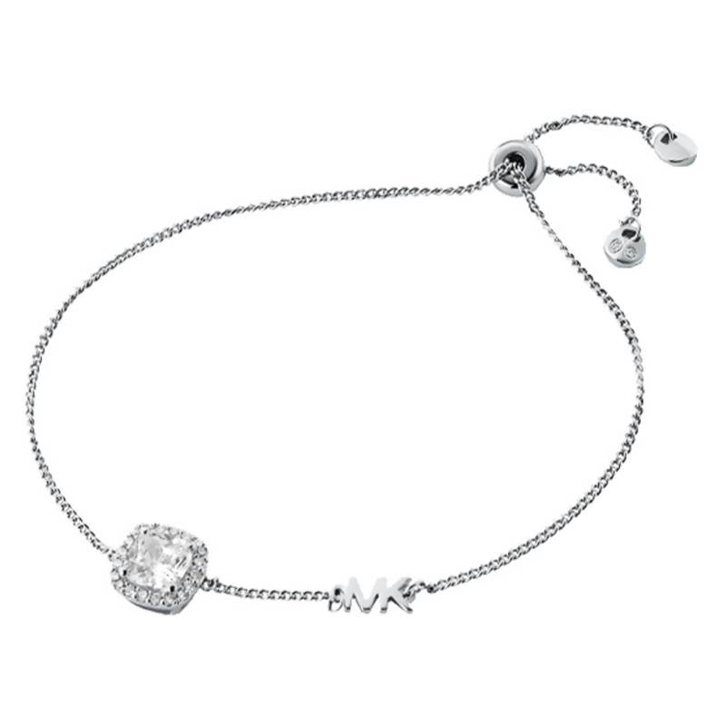 Kors Brilliance 925/1000 Rhodium-Plated Silver & Cubic Zirconia Bracelet, Adjustable Length 21.6 cm - Michael Kors