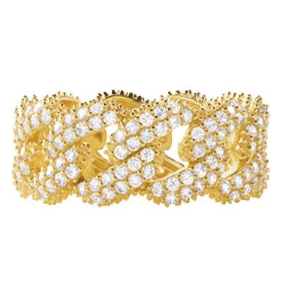 Bague Statement Link plaqué or jaune et zircons - Michael Kors