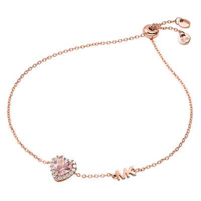 Bracelet Kors Brillance à Glissière, Argent Plaqué Or Rose, 21,6 cm ajustable - MKC1518A2791 - Michael Kors