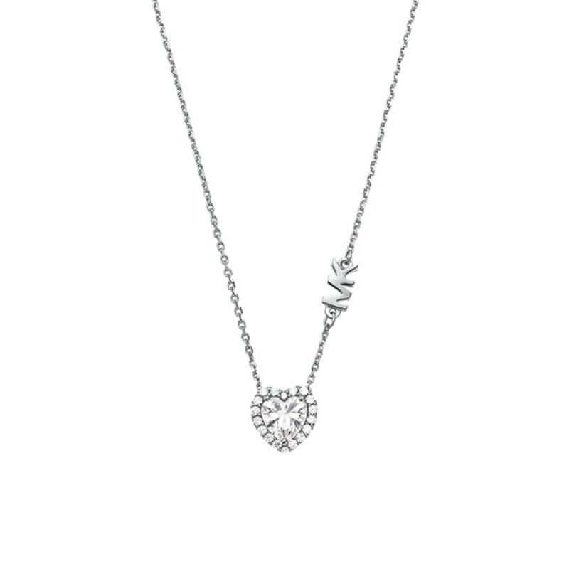 925 Silver Heart Necklace, Adjustable Length 45 cm - Michael Kors