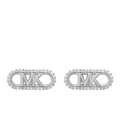 MK Statement Link 925 Silver & Zirconium Oxide Stud Earrings - Michael Kors