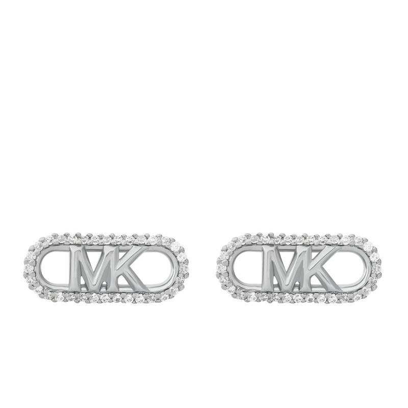 MK Statement Link 925 Silver & Zirconium Oxide Stud Earrings - Michael Kors
