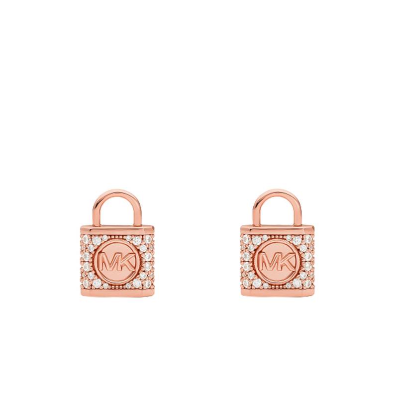 925 Silver & Cubic Zirconia Padlock Stud Earrings - Michael Kors