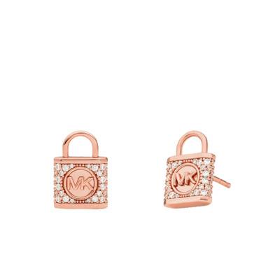 925 Silver & Cubic Zirconia Padlock Stud Earrings - Michael Kors