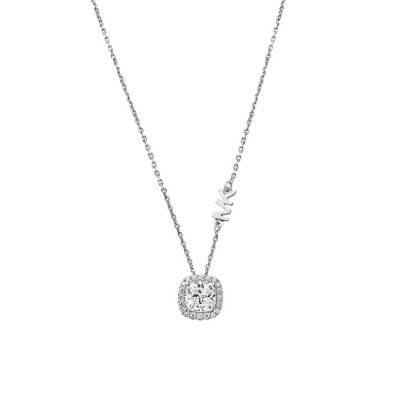 Collier Kors Brillance argent rhodié et zircons, Longueur 40,6 cm à 45,7 cm - Michael Kors