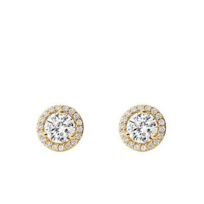 Clous d'Oreilles Halo, Zircons & Plaqué Or Jaune - Michael Kors
