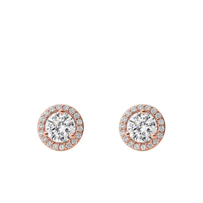 Rose Gold-Plated Halo Zirconia Stud Earrings - Michael Kors