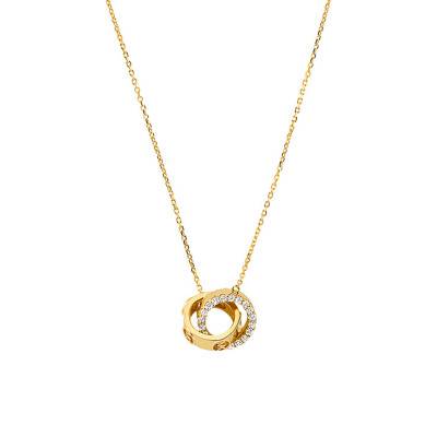 925 Silver Yellow Gold-Plated Kors MK Necklace, Length 40.6 cm to 45.7 cm - Michael Kors